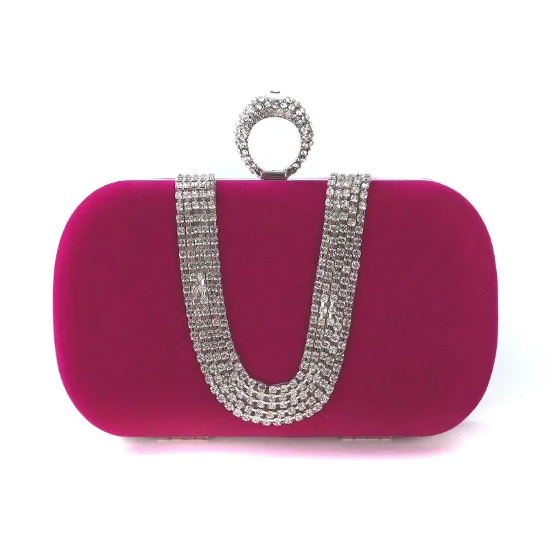 Bolso Esmeralda | Clutch de fiesta con detalles brillantes y cadena elegante para ocasiones .especiales
