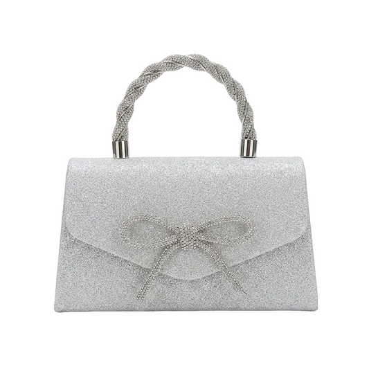 Bolso Bellavie | Lazo de Pedrería con Acabado Glitter Elegante