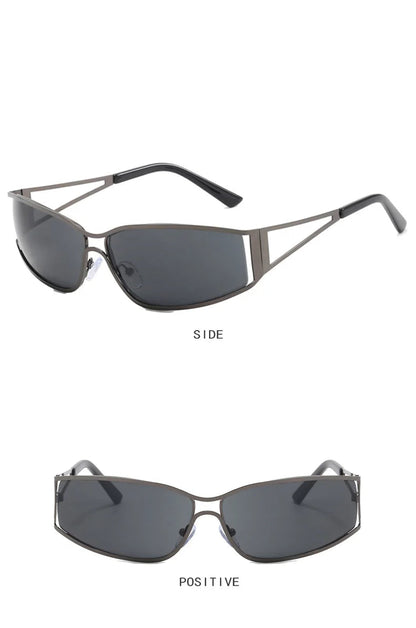 Gafas de Sol NEXORA™ Oversize para Mujer y Hombre | Diseño Y2K Steampunk | Lentes Degradadas con Efecto Espejo | Protección UV400
