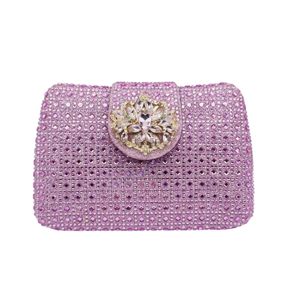 Bolso Diamante Royale | Clutch de Cristales Brillantes con Acabado Metálico de Lujo