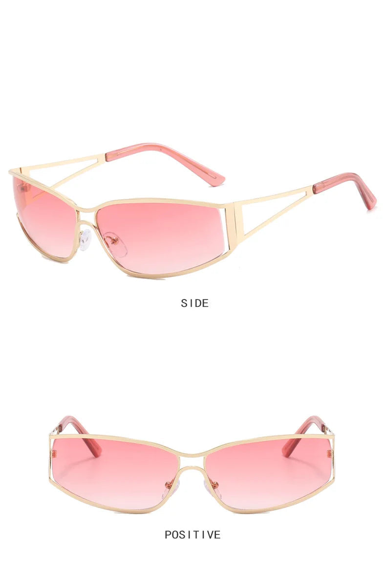 Gafas de Sol NEXORA™ Oversize para Mujer y Hombre | Diseño Y2K Steampunk | Lentes Degradadas con Efecto Espejo | Protección UV400