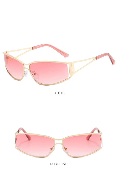 Gafas de Sol NEXORA™ Oversize para Mujer y Hombre | Diseño Y2K Steampunk | Lentes Degradadas con Efecto Espejo | Protección UV400