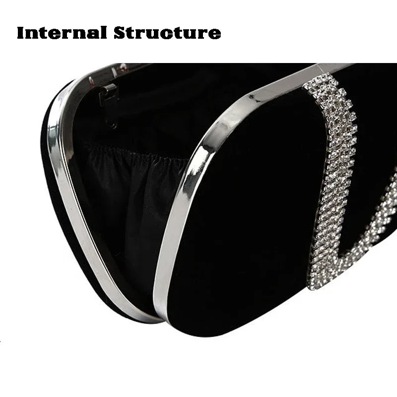 Bolso Esmeralda | Clutch de fiesta con detalles brillantes y cadena elegante para ocasiones .especiales
