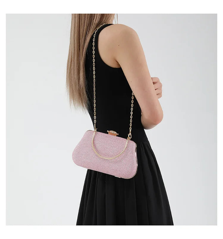 Bolso Seraphine | Acabado Glitter de Lujo con Cadena Elegante