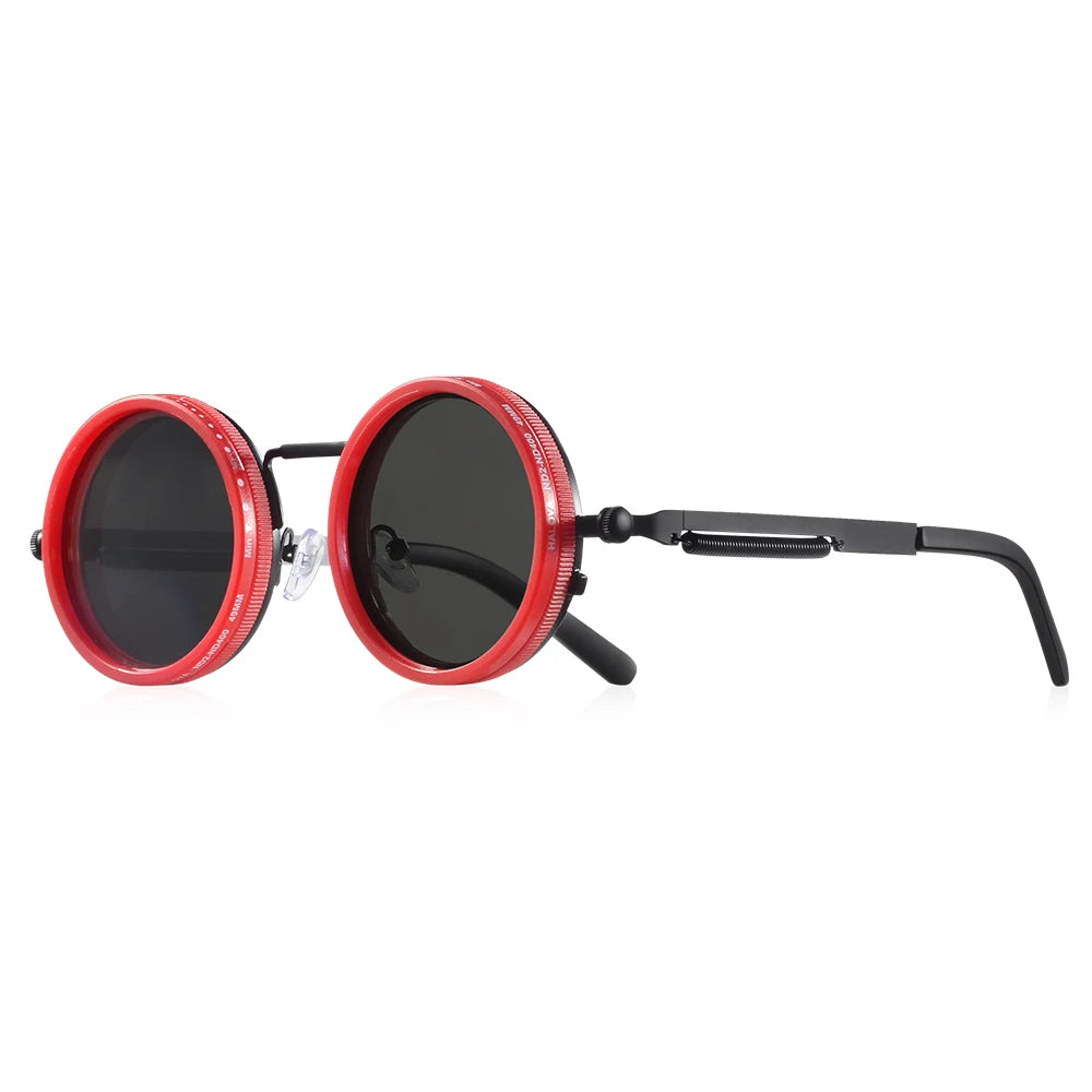 Gafas de Sol NOXARA™ Redondas Polarizadas para Mujer y Hombre | Lentes Fotocromáticas Ajustables ND9 | Diseño Retro Punk | Protección UV400