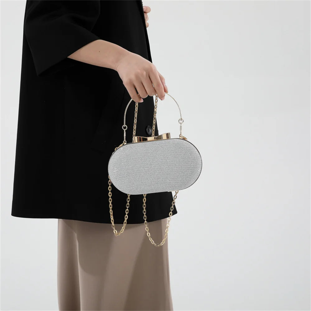 Bolso Aureline | Acabado Glitter con Asa Superior Elegante