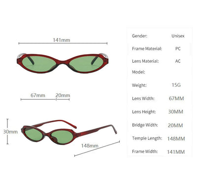 Gafas de Sol Ovaladas Cat Eye para Mujer y Hombre | Protección UV400 | Diseño Vintage Punk | Lentes Verdes