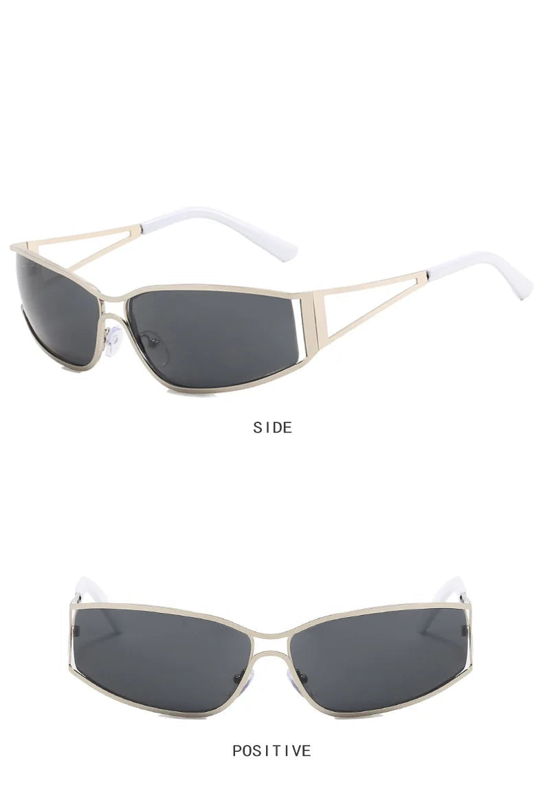Gafas de Sol NEXORA™ Oversize para Mujer y Hombre | Diseño Y2K Steampunk | Lentes Degradadas con Efecto Espejo | Protección UV400