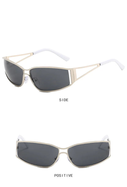 Gafas de Sol NEXORA™ Oversize para Mujer y Hombre | Diseño Y2K Steampunk | Lentes Degradadas con Efecto Espejo | Protección UV400