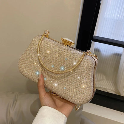 Bolso Seraphine | Acabado Glitter de Lujo con Cadena Elegante
