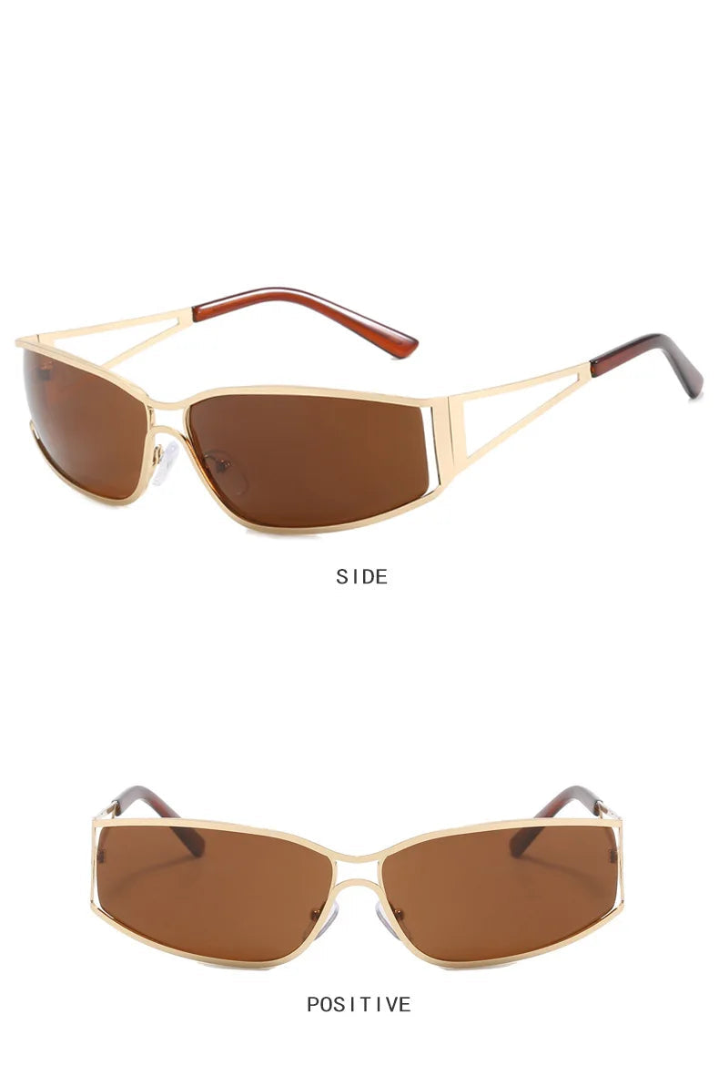 Gafas de Sol NEXORA™ Oversize para Mujer y Hombre | Diseño Y2K Steampunk | Lentes Degradadas con Efecto Espejo | Protección UV400
