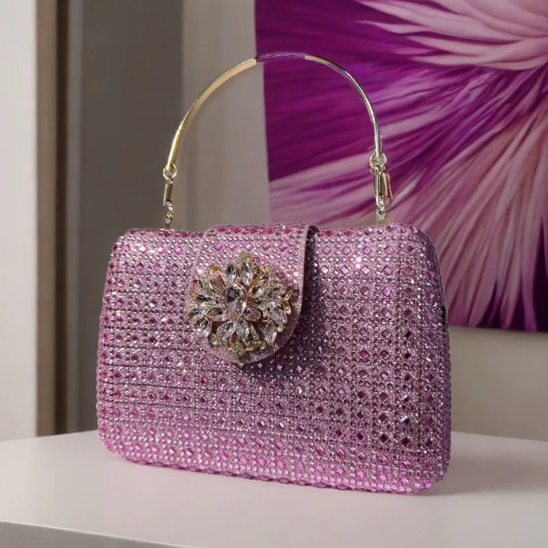 Bolso Diamante Royale | Clutch de Cristales Brillantes con Acabado Metálico de Lujo