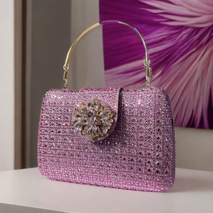 Bolso Diamante Royale | Clutch de Cristales Brillantes con Acabado Metálico de Lujo