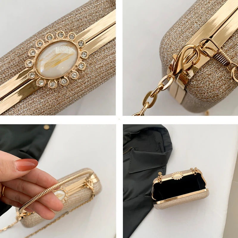 Bolso Seraphine | Acabado Glitter de Lujo con Cadena Elegante