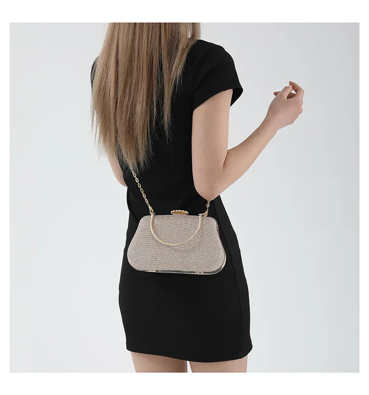 Bolso Seraphine | Acabado Glitter de Lujo con Cadena Elegante