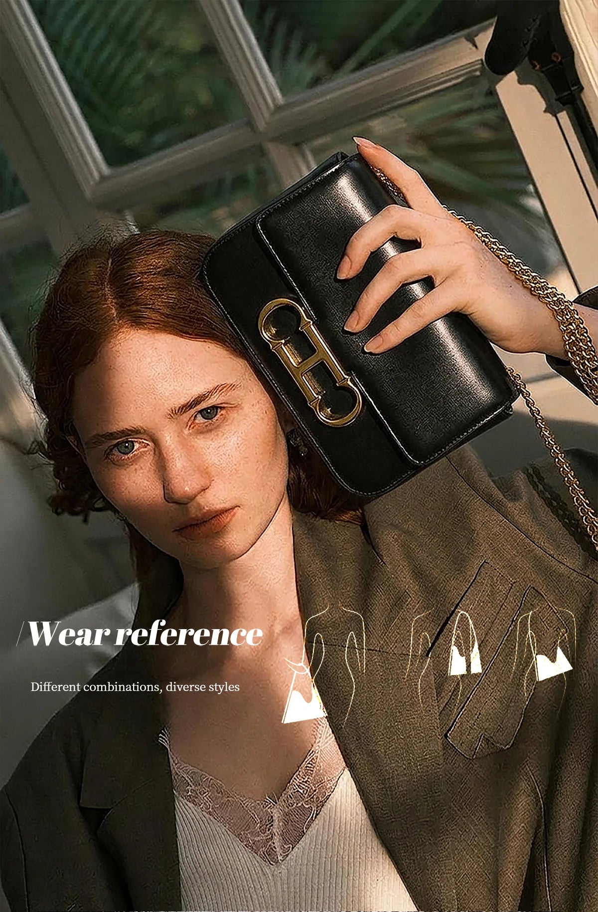 Valvet Aurelia Noir — Bolso de Cadena con Solapa Elegante