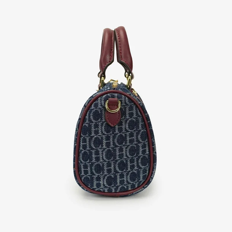 Bolso Verona Denim | Boston de Mezclilla con Detalles en Cuero y Cierre Elegante