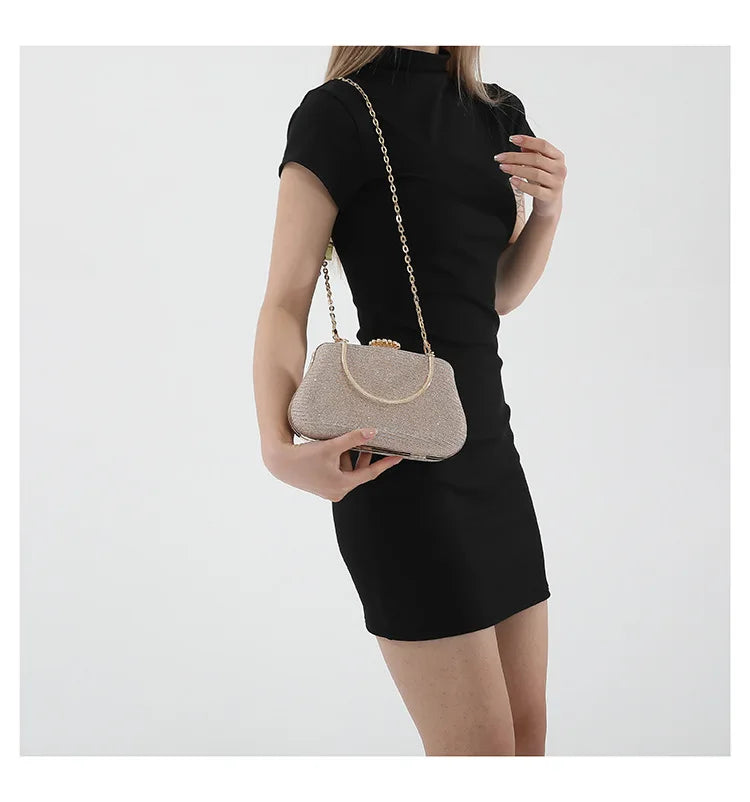 Bolso Seraphine | Acabado Glitter de Lujo con Cadena Elegante