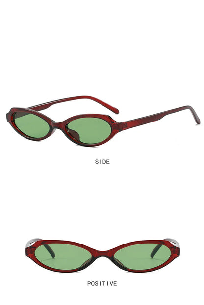 Gafas de Sol Ovaladas Cat Eye para Mujer y Hombre | Protección UV400 | Diseño Vintage Punk | Lentes Verdes