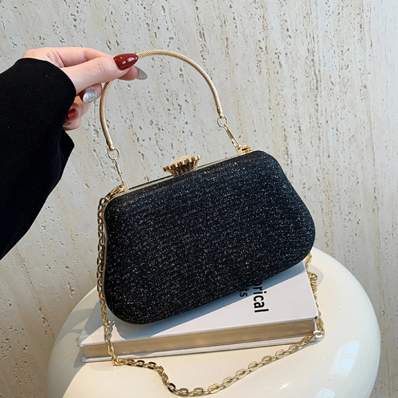 Bolso Seraphine | Acabado Glitter de Lujo con Cadena Elegante