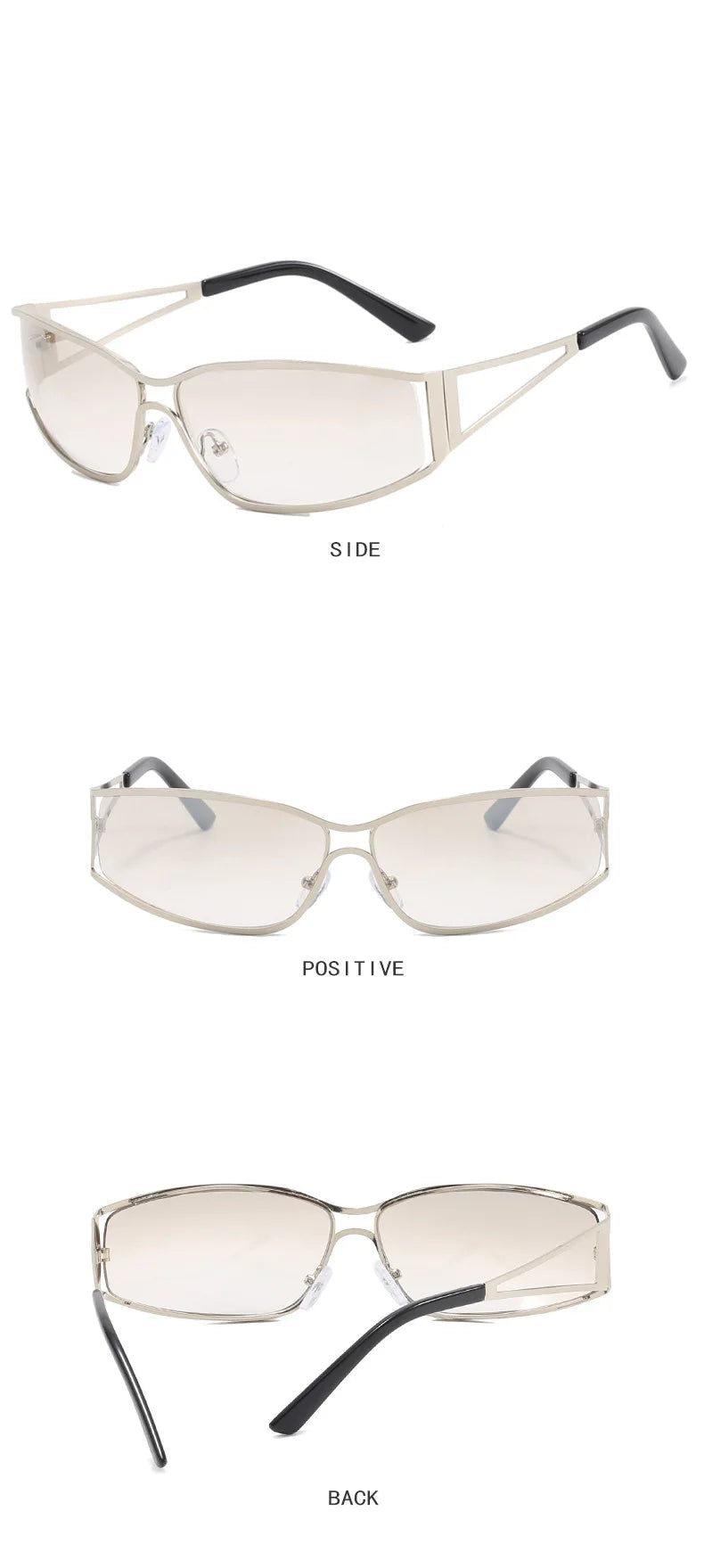 Gafas de Sol NEXORA™ Oversize para Mujer y Hombre | Diseño Y2K Steampunk | Lentes Degradadas con Efecto Espejo | Protección UV400