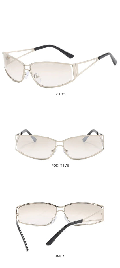 Gafas de Sol NEXORA™ Oversize para Mujer y Hombre | Diseño Y2K Steampunk | Lentes Degradadas con Efecto Espejo | Protección UV400