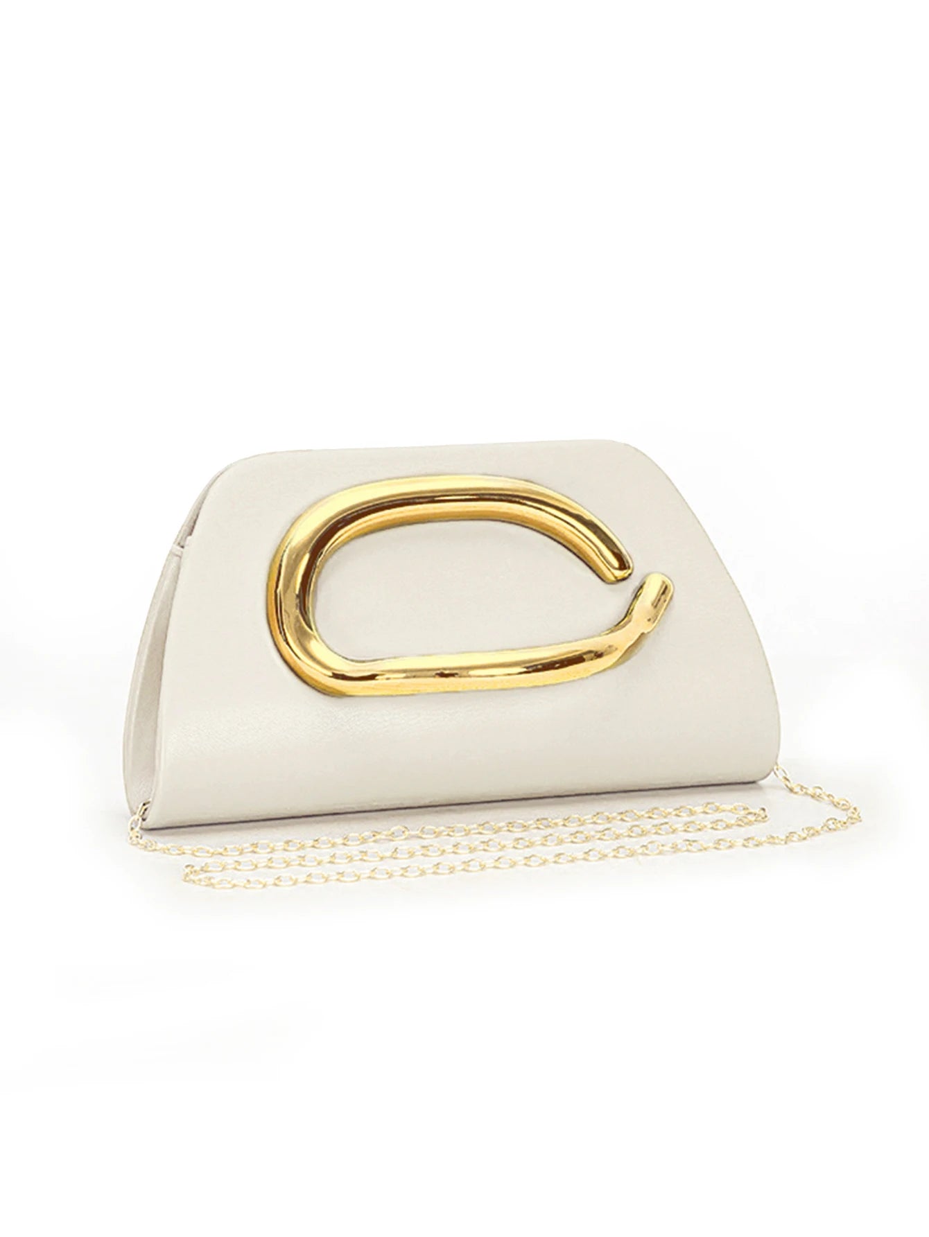 Bolso Aurelia | Clutch tipo caja con cierre metálico dorado y cadena desmontable para eventos elegantes