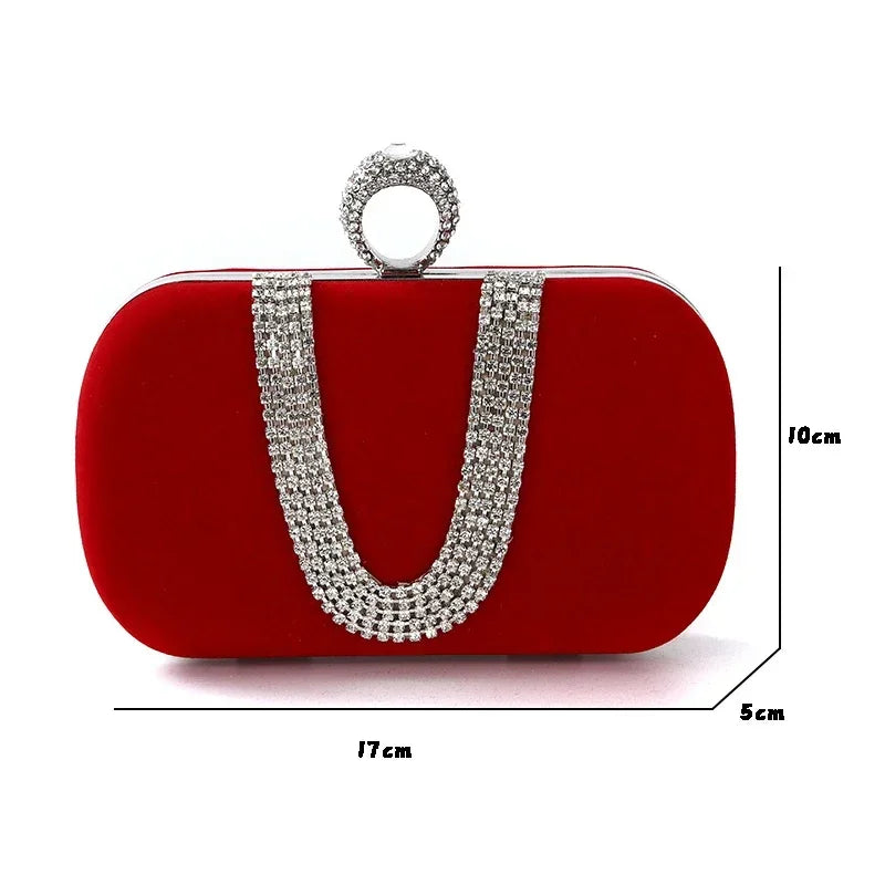 Bolso Esmeralda | Clutch de fiesta con detalles brillantes y cadena elegante para ocasiones .especiales