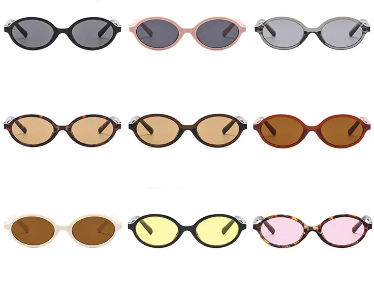 Valenne Noir | Gafas de Sol Ovaladas Pequeñas Vintage Unisex | Protección UV400 para Hombre y Mujer | Diseño Fashion de Lujo con Estilo 2025