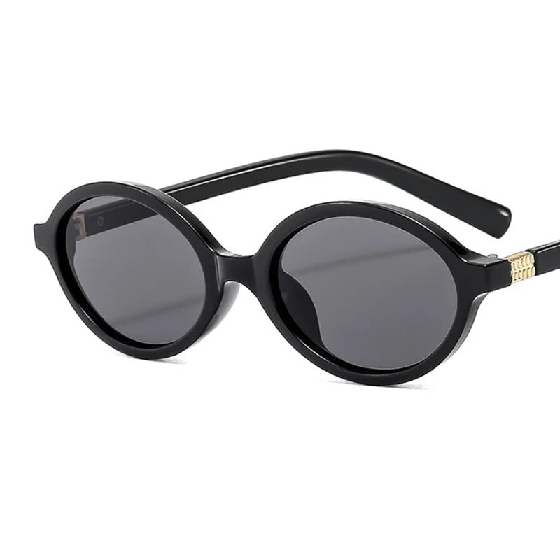 Valenne Noir | Gafas de Sol Ovaladas Pequeñas Vintage Unisex | Protección UV400 para Hombre y Mujer | Diseño Fashion de Lujo con Estilo 2025