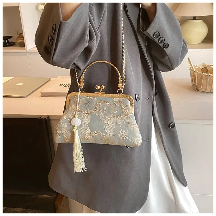 Bolso Seraphine | Acabado Glitter de Lujo con Cadena Elegante