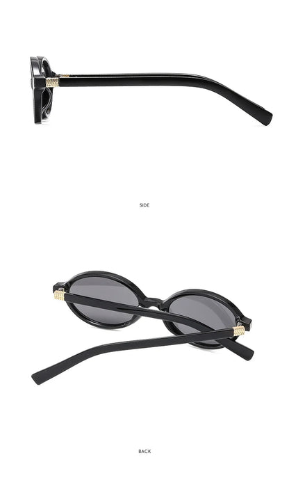 Valenne Noir | Gafas de Sol Ovaladas Pequeñas Vintage Unisex | Protección UV400 para Hombre y Mujer | Diseño Fashion de Lujo con Estilo 2025