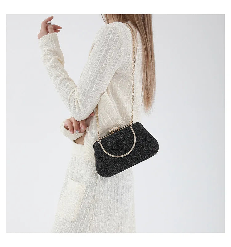 Bolso Seraphine | Acabado Glitter de Lujo con Cadena Elegante