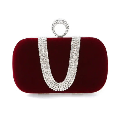 Bolso Esmeralda | Clutch de fiesta con detalles brillantes y cadena elegante para ocasiones .especiales
