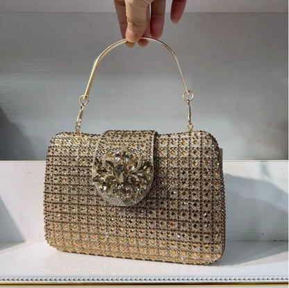 Bolso Diamante Royale | Clutch de Cristales Brillantes con Acabado Metálico de Lujo