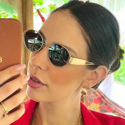 Norelli Aura | Gafas de Sol Ovaladas Unisex | Montura Metálica Clásica para Hombre y Mujer | Diseño Elegante y Atemporal para Uso Diario