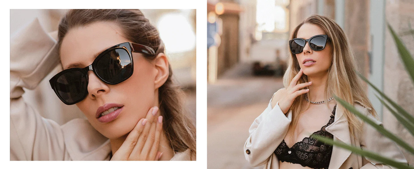 Gafas Aurora Cat Eye | Lentes Polarizados Oversize con Protección UV400 y Estilo Retro