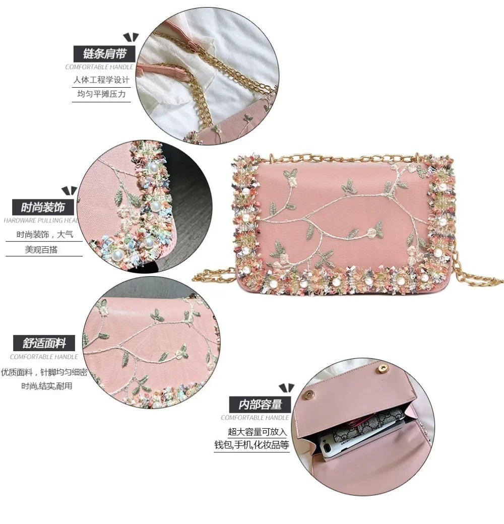 Bolso Floréa | Estampado Floral con Cadena Elegante y Diseño Compacto