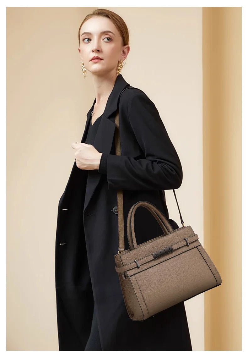 Bolso Noréline | Cuero Genuino de Primera Capa con Diseño Tote Profesional