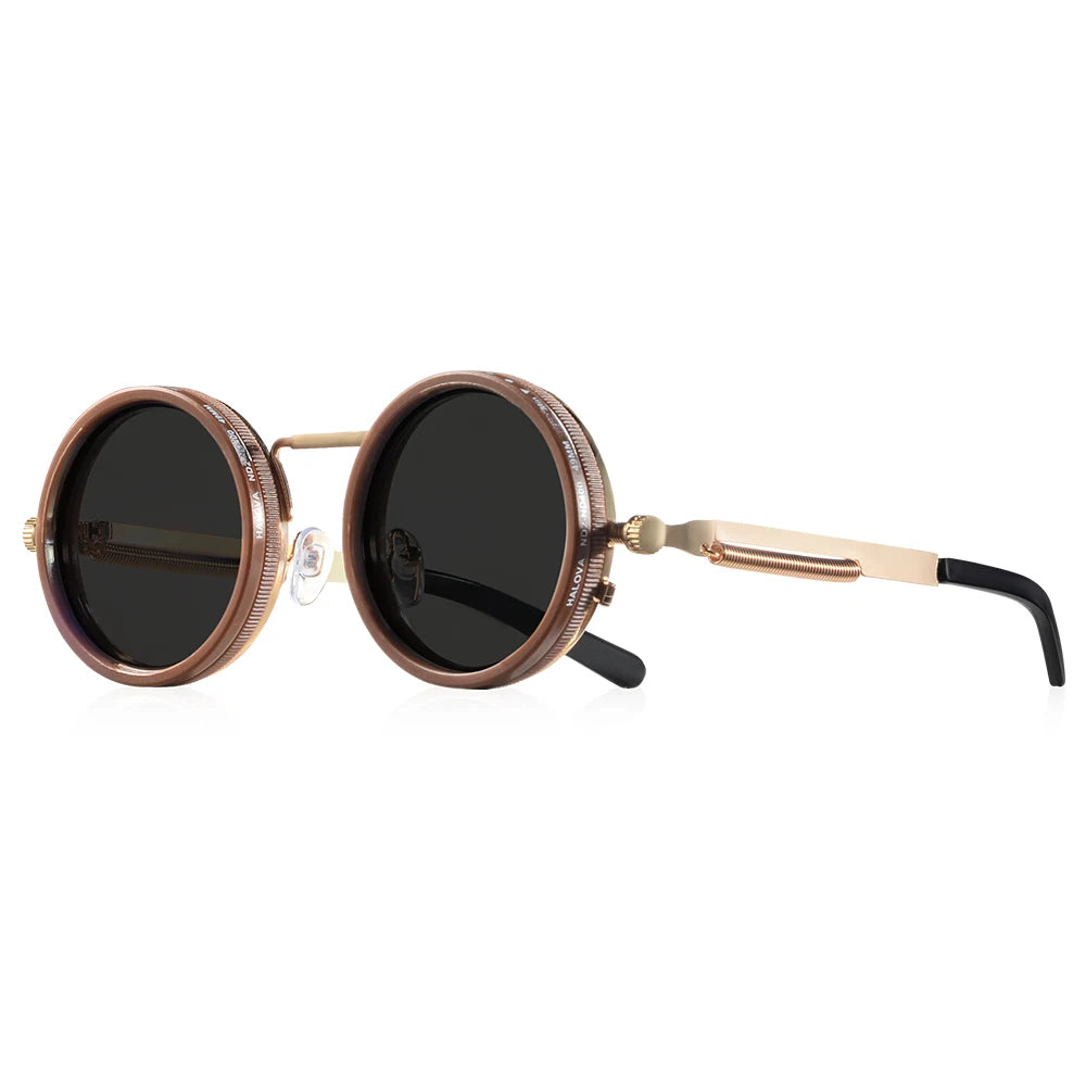 Gafas de Sol NOXARA™ Redondas Polarizadas para Mujer y Hombre | Lentes Fotocromáticas Ajustables ND9 | Diseño Retro Punk | Protección UV400