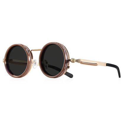 Gafas de Sol NOXARA™ Redondas Polarizadas para Mujer y Hombre | Lentes Fotocromáticas Ajustables ND9 | Diseño Retro Punk | Protección UV400