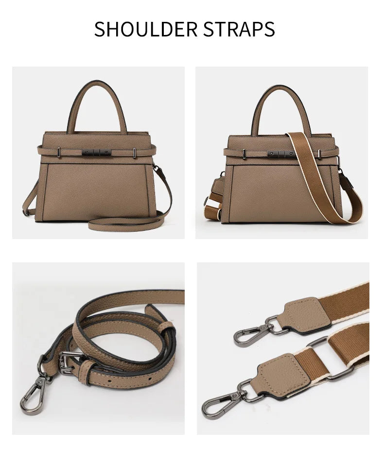 Bolso Noréline | Cuero Genuino de Primera Capa con Diseño Tote Profesional