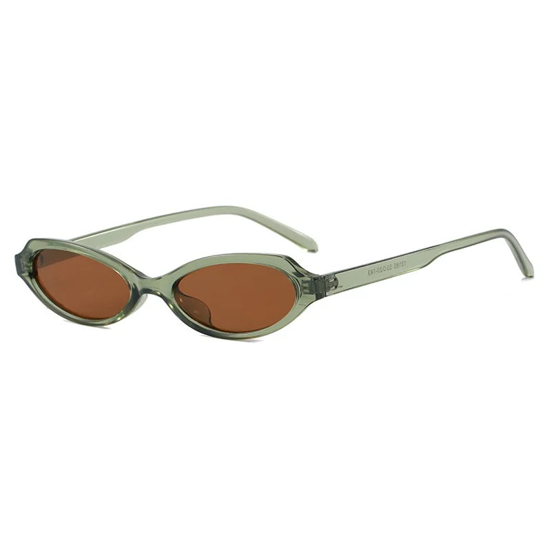 Gafas de Sol Ovaladas Cat Eye para Mujer y Hombre | Protección UV400 | Diseño Vintage Punk | Lentes Verdes