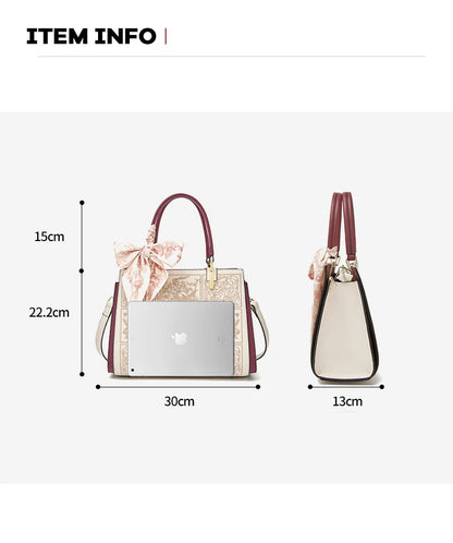 Bolso Xiélia | Cuero Genuino con Bordado Clásico Inspiración Oriental