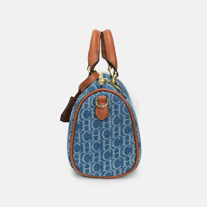 Bolso Verona Denim | Boston de Mezclilla con Detalles en Cuero y Cierre Elegante