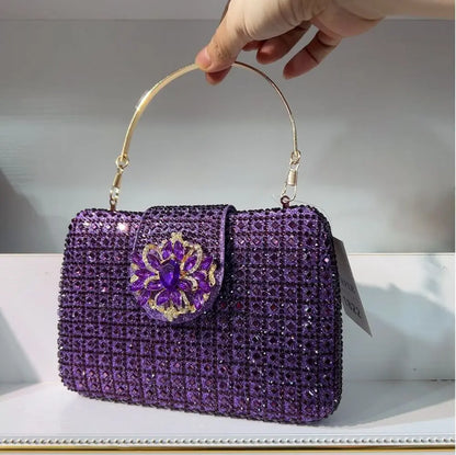 Bolso Diamante Royale | Clutch de Cristales Brillantes con Acabado Metálico de Lujo