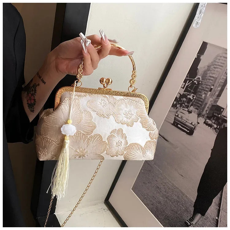 Bolso Seraphine | Acabado Glitter de Lujo con Cadena Elegante