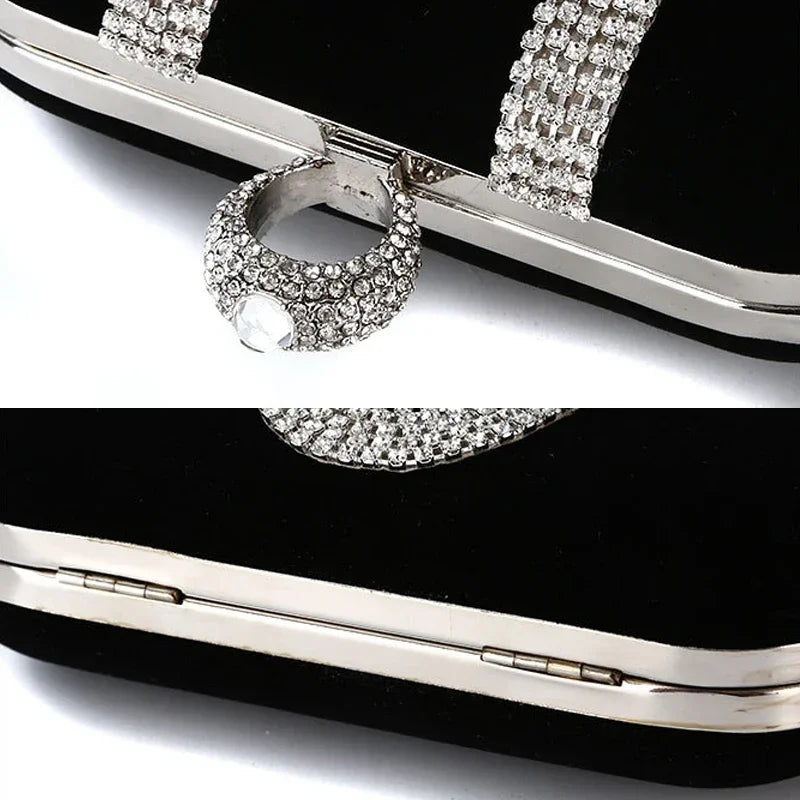 Bolso Esmeralda | Clutch de fiesta con detalles brillantes y cadena elegante para ocasiones .especiales