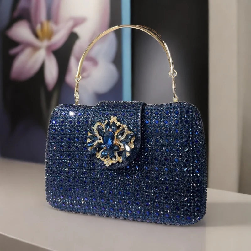 Bolso Diamante Royale | Clutch de Cristales Brillantes con Acabado Metálico de Lujo