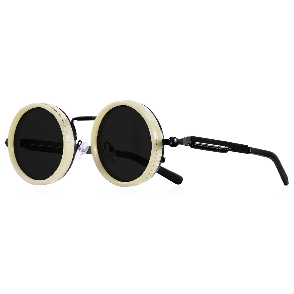 Gafas de Sol NOXARA™ Redondas Polarizadas para Mujer y Hombre | Lentes Fotocromáticas Ajustables ND9 | Diseño Retro Punk | Protección UV400